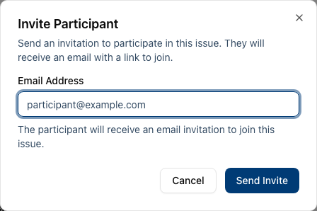 Invite participants dialog